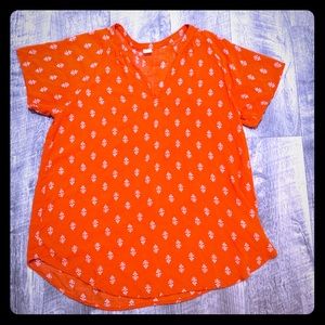 Old Navy orange and white shirt sleeve top M